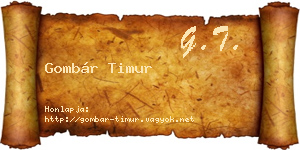 Gombár Timur névjegykártya